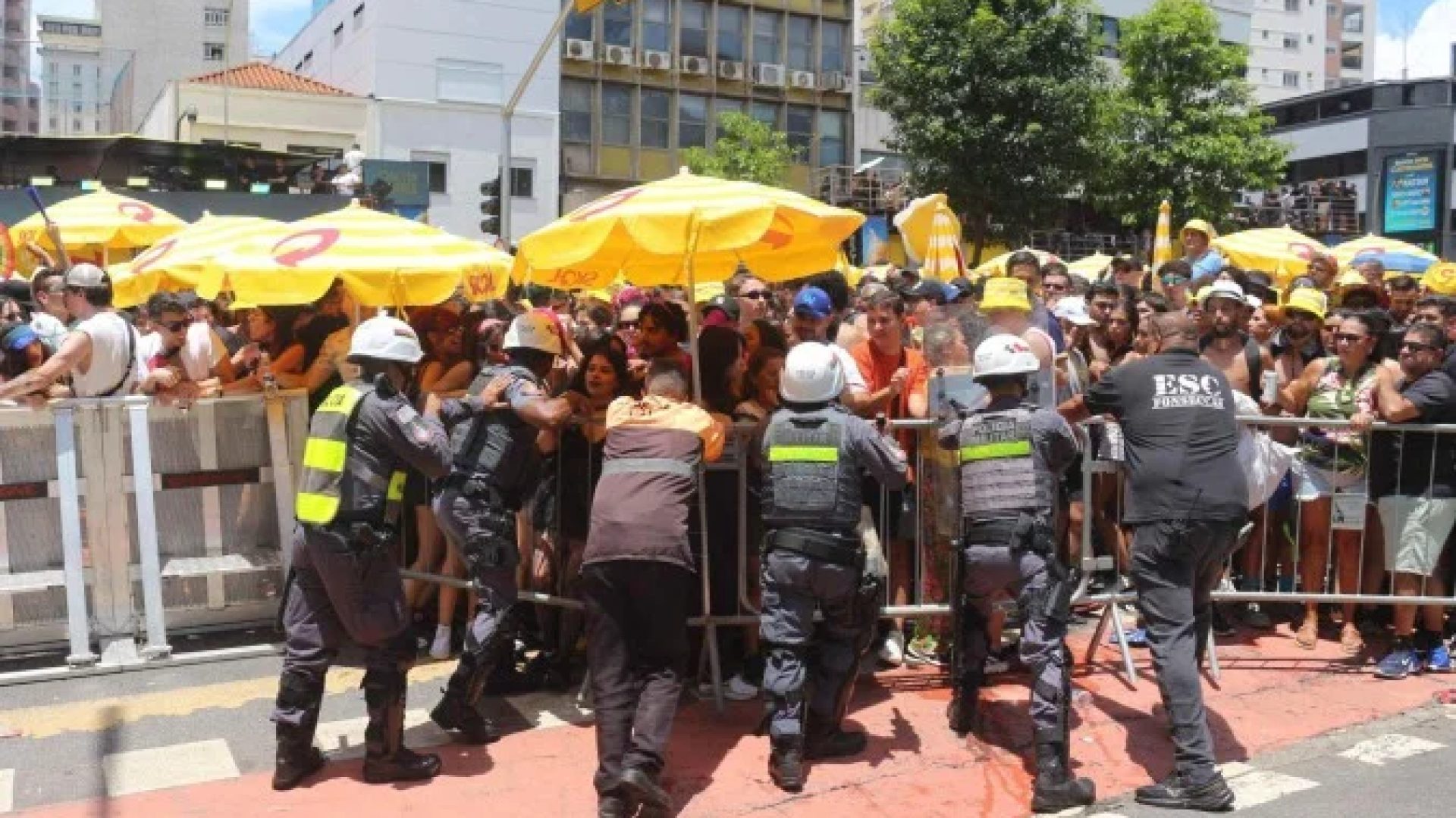 Superlotado, Bloco Skol teve conflito com a PM e casos de mal-estar -  (crédito: FELIPE MARQUES/ESTADÃO CONTEÚDO)