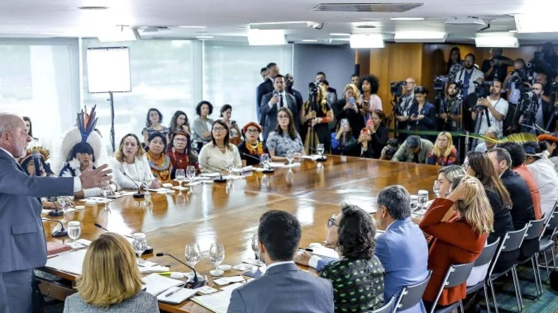 Presidente Lula na sanção do PL 2942/2024 -  (crédito: Ricardo Stuckert/PR)