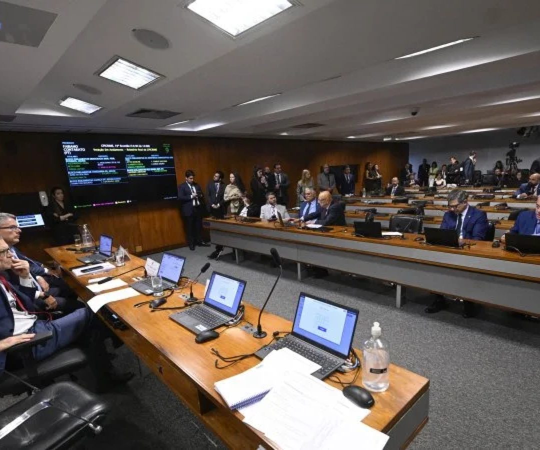 Reunião da CPI do Crime Organizado para leitura e deliberação do relatório final, que foi rejeitado -  (crédito: Carlos Moura/Agência Senado)