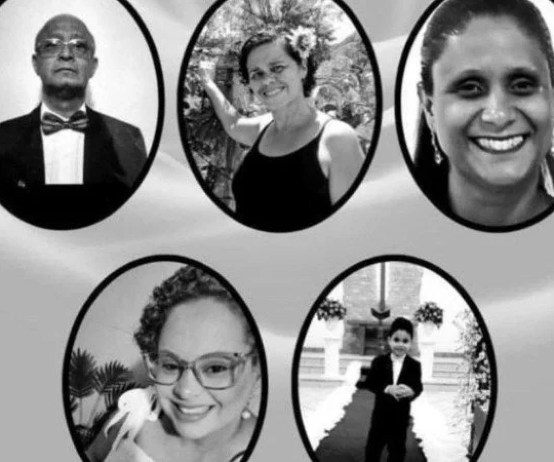 Da esquerda à direita: João Batista Fernandes Souza, Neide Fernandes de Faria Souza, Mônica dos Santos Souza, Rachel dos Santos Souza e Gabriel Souza Costa -  (crédito: Redes sociais / Reprodução)