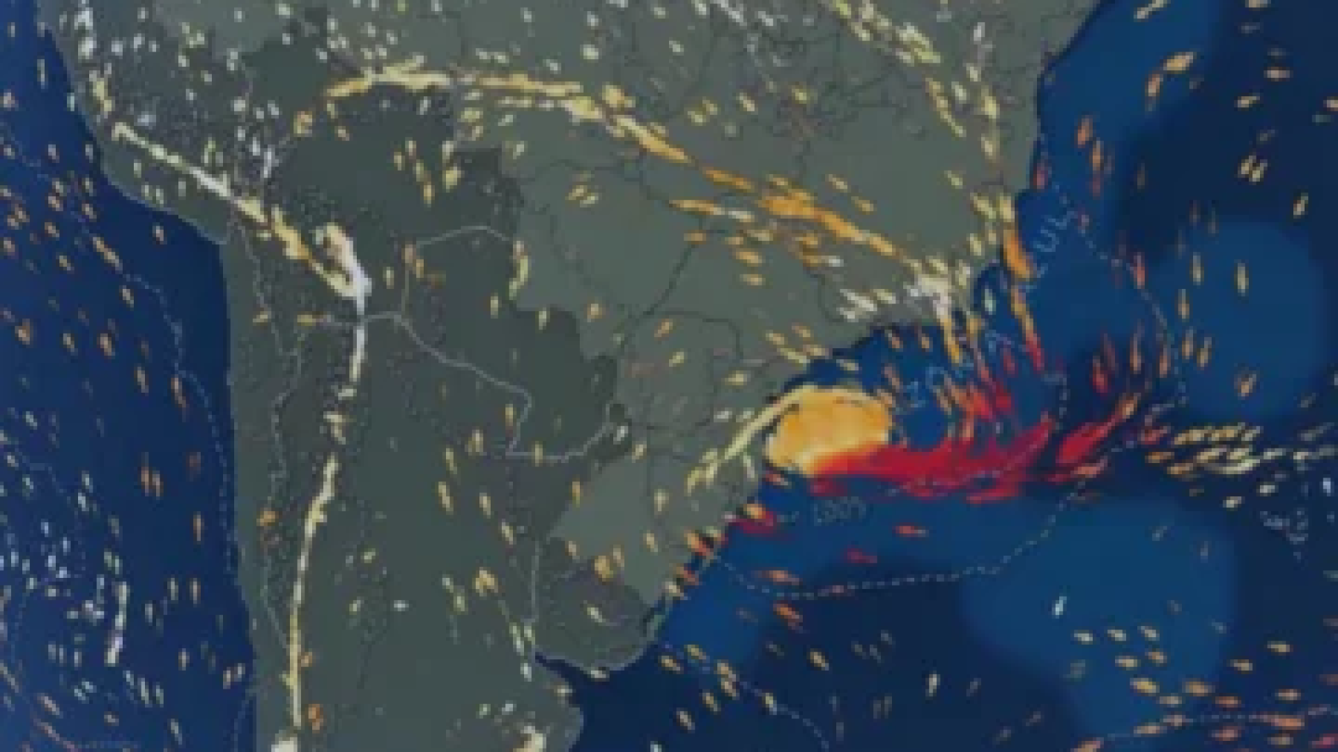 A previsão é que o ciclone esteja formado no fim da noite desta sexta -  (crédito: Climatempo)
