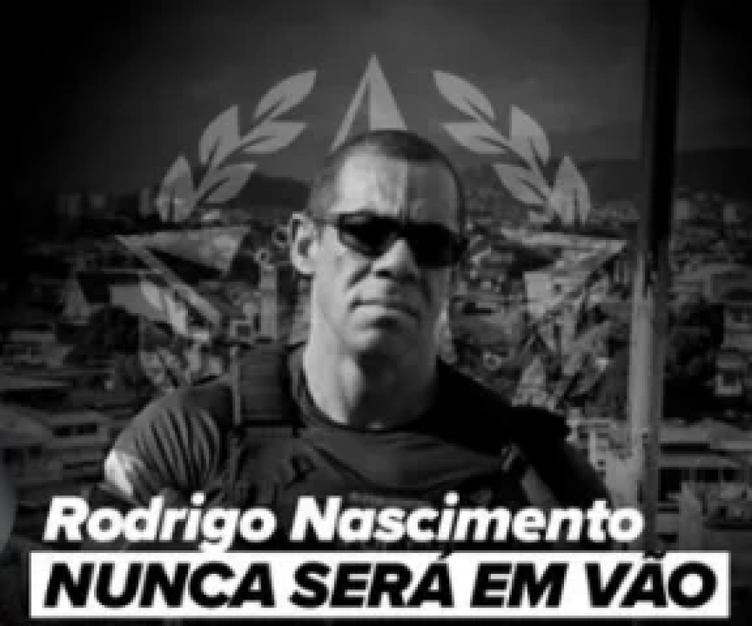 Arte postada pela polícia lamenta a morte de Rodrigo Vasconcellos -  (crédito: Reprodução / Instagram / @policiacivil_rj)