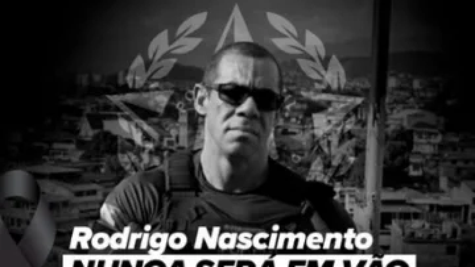 Arte postada pela polícia lamenta a morte de Rodrigo Vasconcellos -  (crédito: Reprodução / Instagram / @policiacivil_rj)