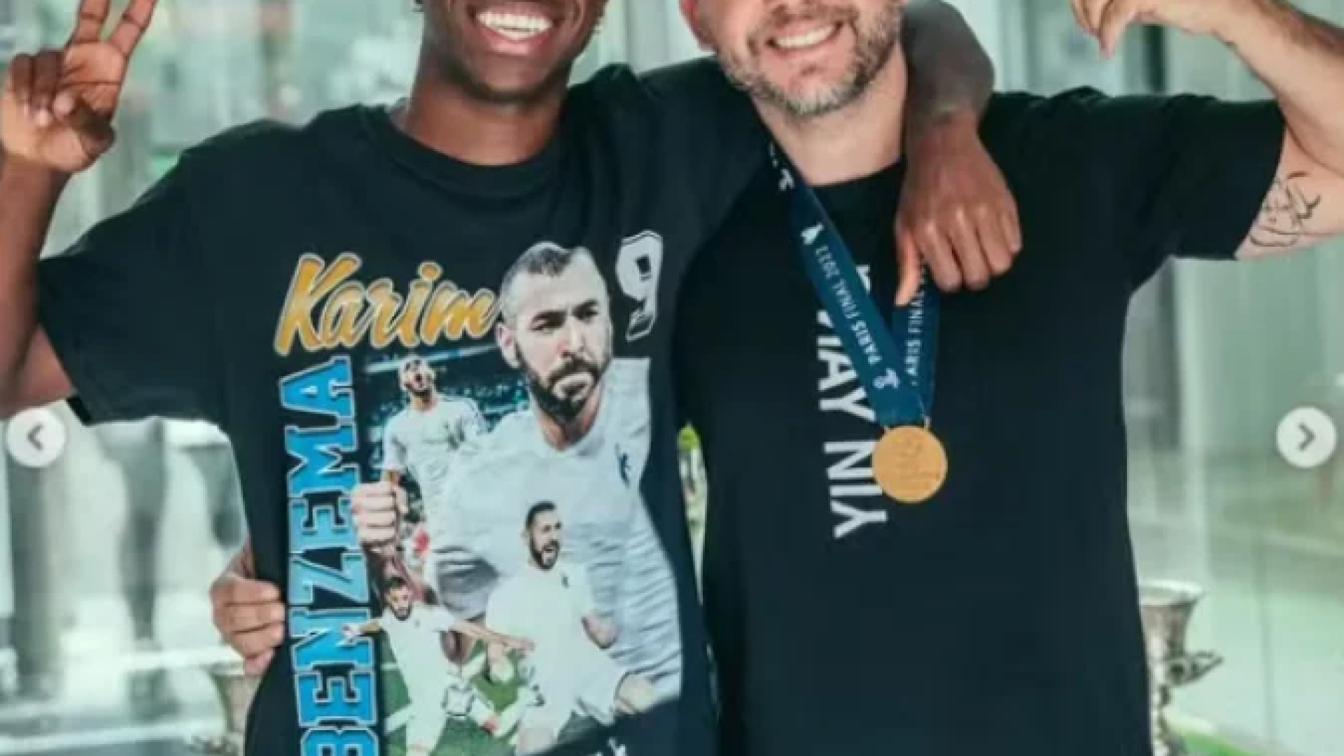 Edu Peixoto ao lado de um dos jogadores assessorados por ele, o atacante do Real Madrid e da Seleção Brasileira, Vinicius Junior -  (crédito: Reprodução / Instagram / @edu_peixoto)