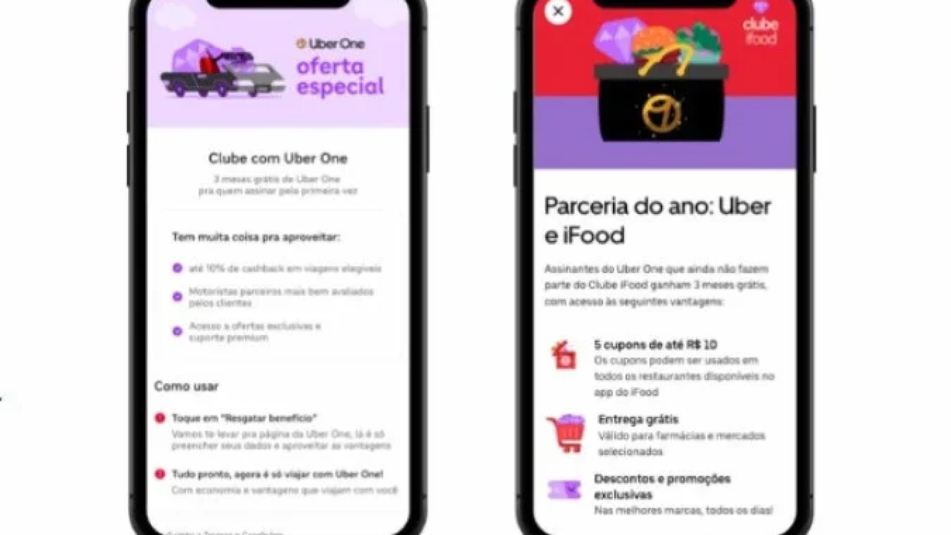 Uber e iFood iniciam a integração nos aplicativos -  (crédito: Reprodução/Ifood)