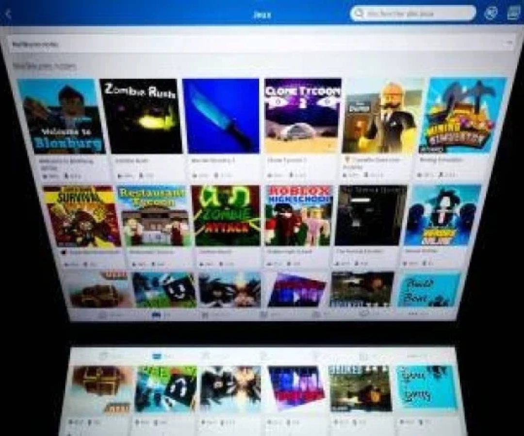Página com os jogos on-line da Roblox: mais proteção para menores que interagem com outras pessoas por meio da plataforma -  (crédito: LIONEL BONAVENTURE)