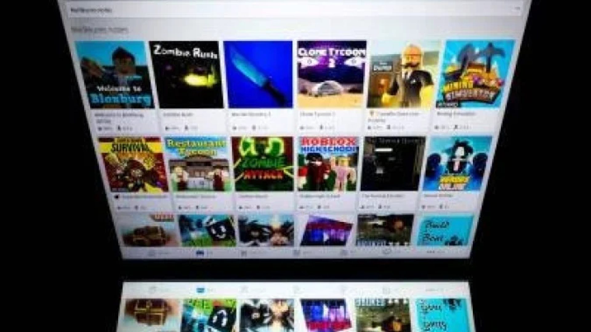 Página com os jogos on-line da Roblox: mais proteção para menores que interagem com outras pessoas por meio da plataforma -  (crédito: LIONEL BONAVENTURE)