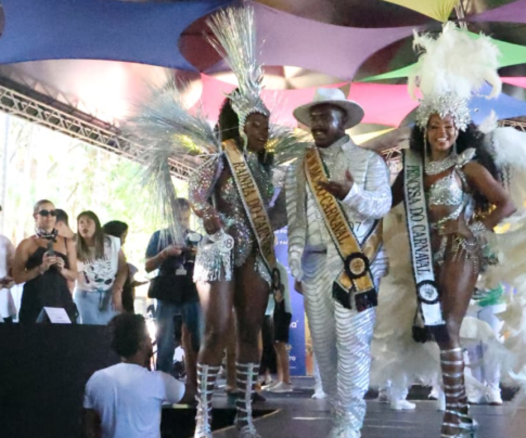 Rei Momo, Rainha e Princesa do Carnaval de BH 2026 -  (crédito: Marcos Vieira/EM/D.A Press)