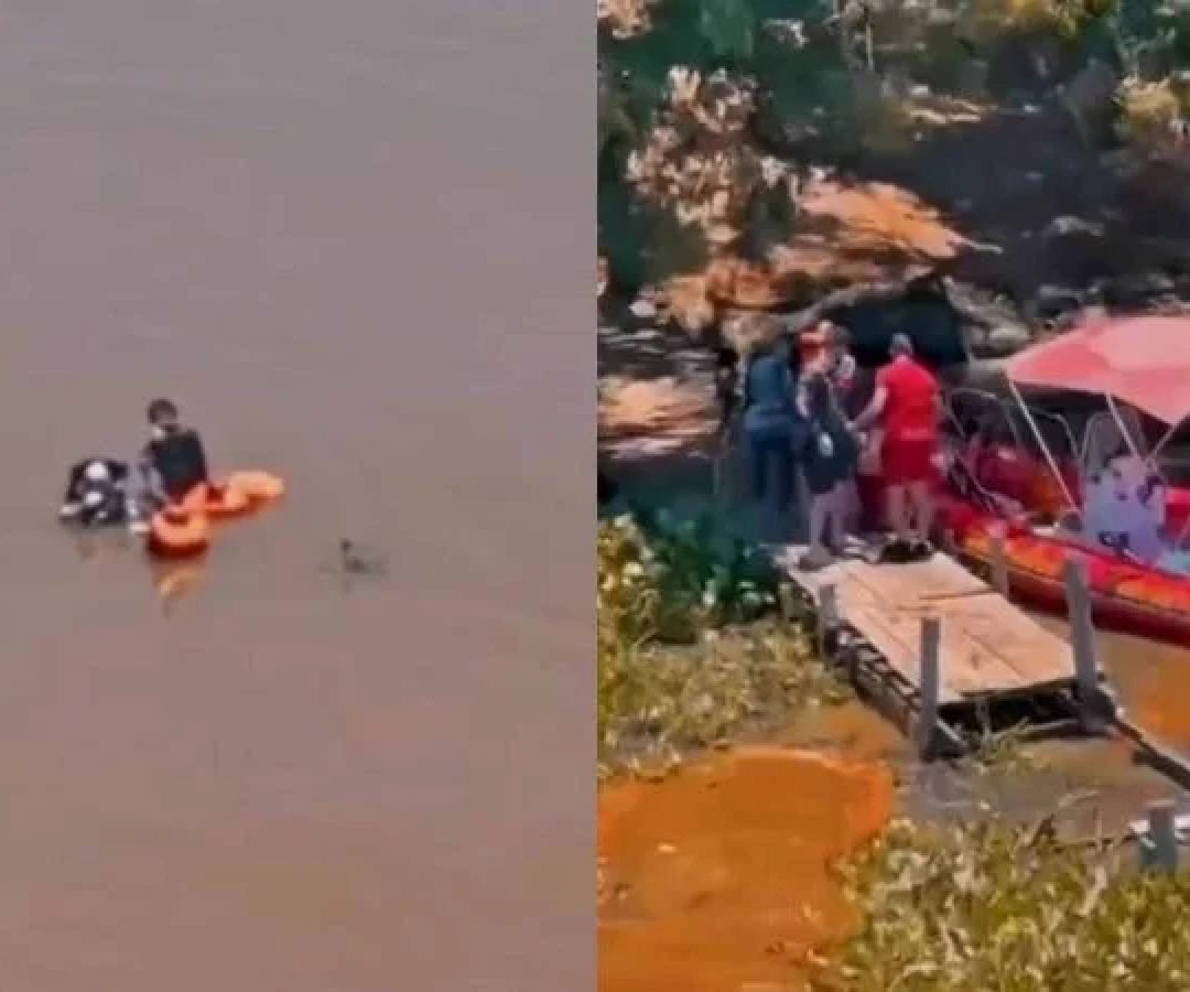 Os tripulantes da embarcação foram encontrados agarrados a coletes salva-vidas -  (crédito: Reprodução/Instagram @corpodebombeirosdapmesp )