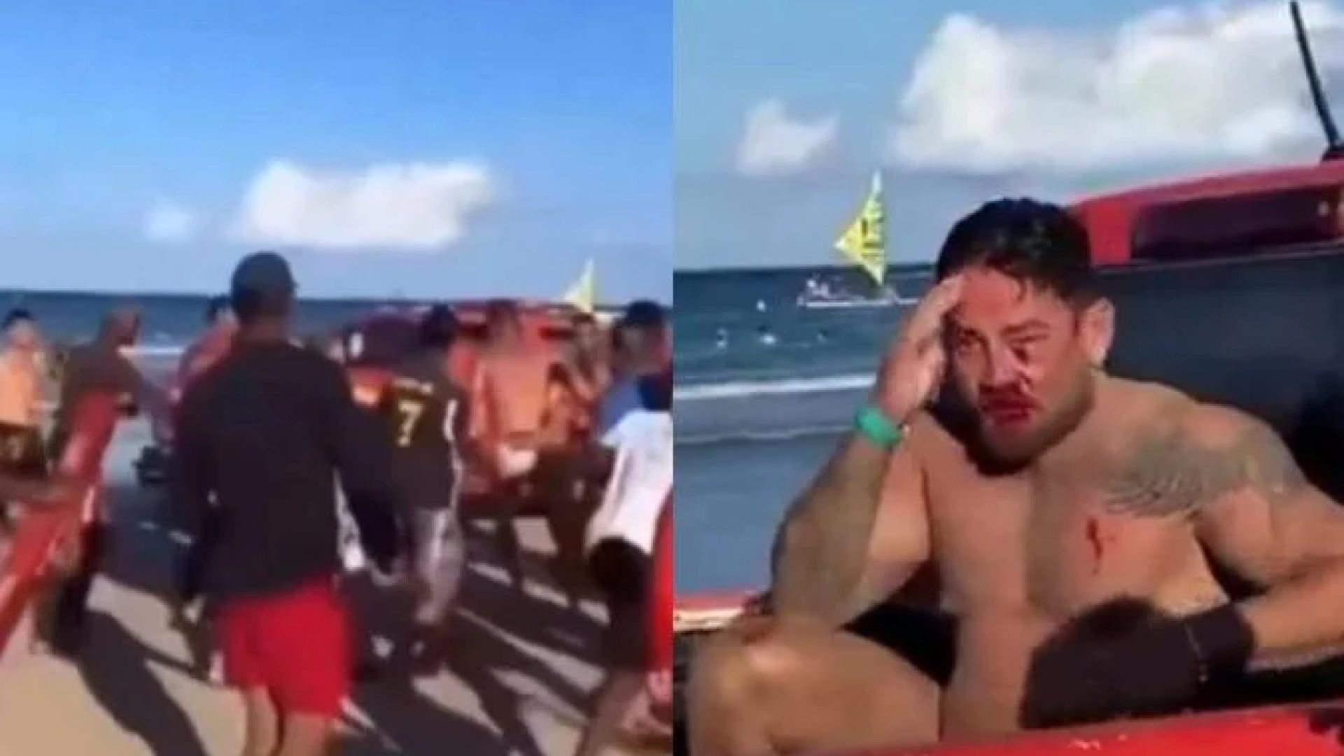 Johnny e Cleiton denunciaram a falta de policiamento no local e alegaram que o Corpo de Bombeiros, que estava próximo à cena, demorou de agir -  (crédito: Reprodução/X)