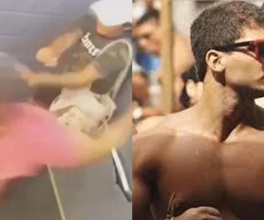 Câmera de segurança flagrou agressão contra Juliana Garcia no elevador -  (crédito: Reprodu&ccedil;&atilde;o/Redes sociais)