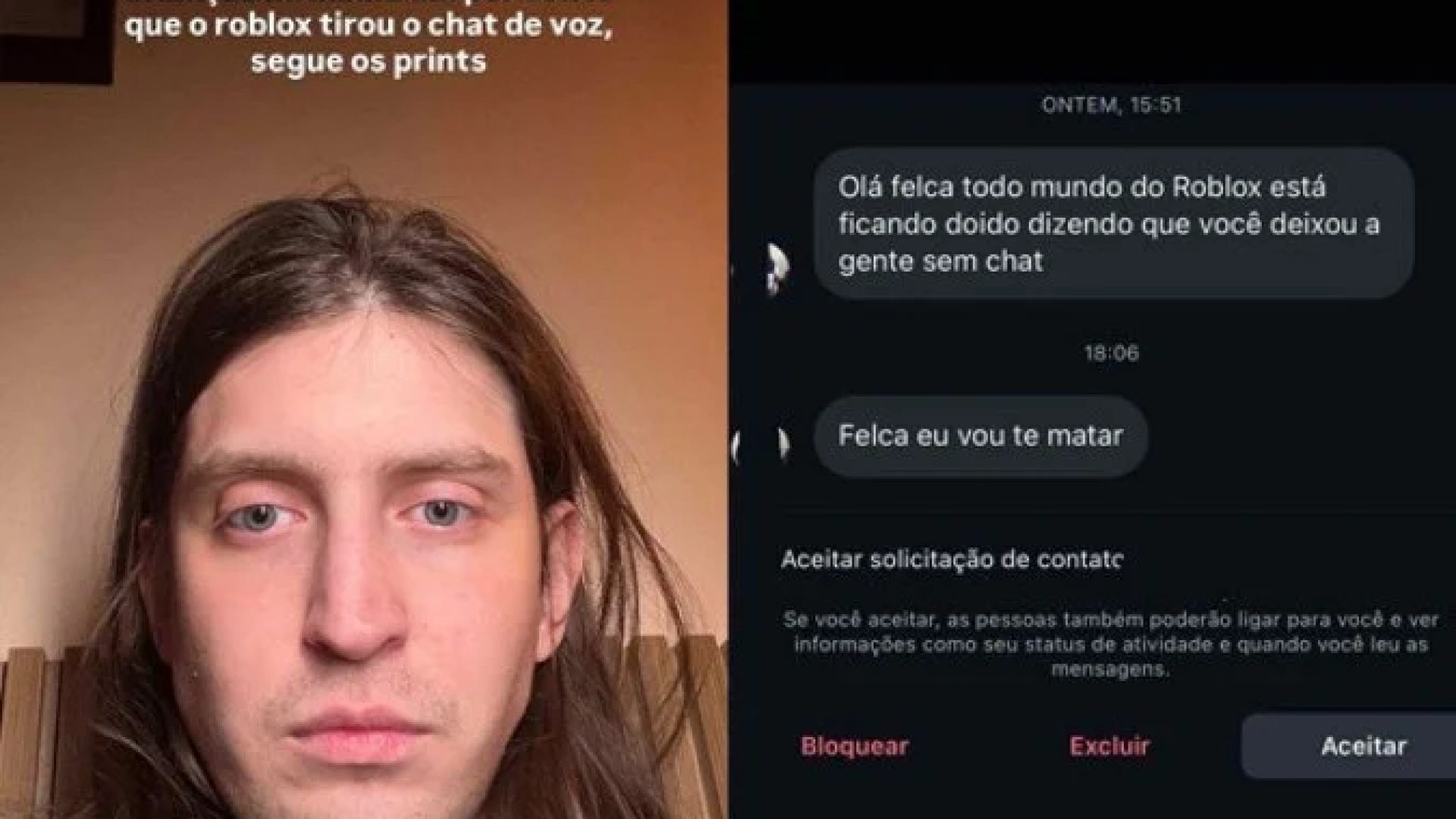 Felca é alvo de ataques após Roblox atualizar diretrizes de segurança para crianças  -  (crédito: Reprodução/Redes sociais)