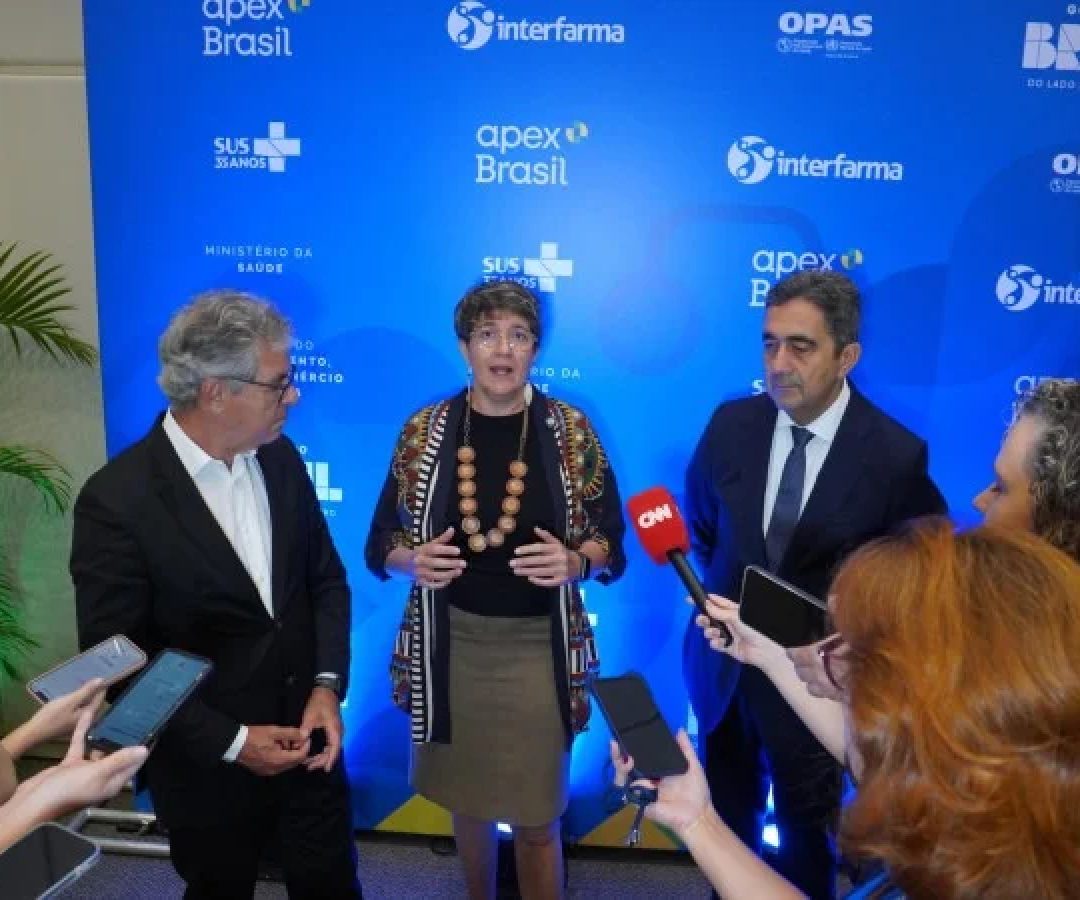 A declaração foi durante uma coletiva de imprensa em um evento onde ocorreu a assinatura de um acordo entre o Ministerío da Saúde, o Instituto Butantan e a farmacêutica MDS para a produção nacional do imunoterápico pembrolizumabe -  (crédito: Reprodução/ Guilherme Santana/MS)