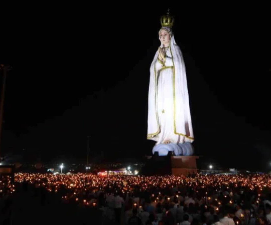Maior est&aacute;tua de Nossa Senhora de F&aacute;tima do mundo &eacute; inaugurada no Crato -  (crédito: Est&aacute;cio J&uacute;nior e George Braga/Casa Civil)