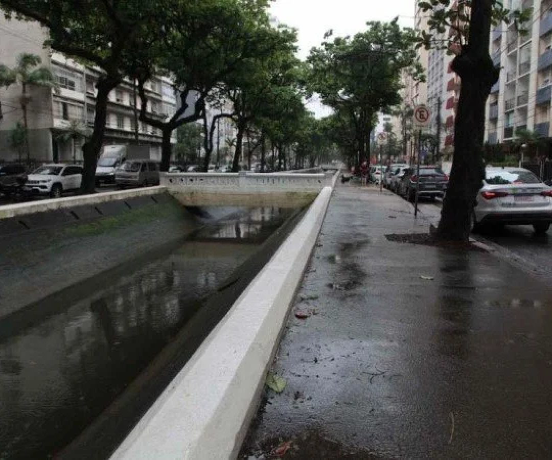 Um homem, de aproximadamente 40 anos, foi vítima de um atropelamento e arremessado para dentro de um canal na manhã deste domingo (2/11), no bairro Boqueirão, em Santos (SP). O fato ocorreu por volta das 8h30 na Avenida Washington Luís, no sentido praia-centro -  (crédito: Isabela Carrari/Reprodução: Prefeitura de Santos)