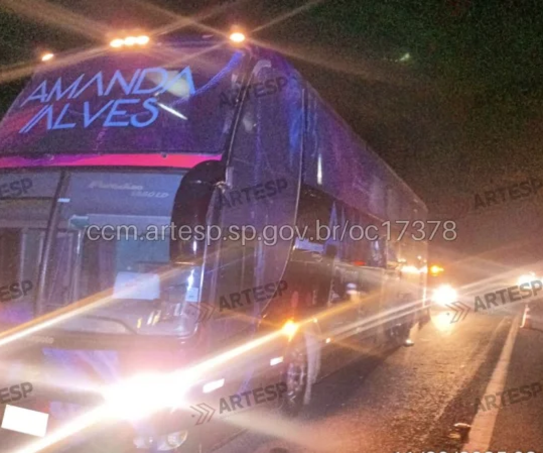 O sinistro ocorreu por volta da 1h, no sentido leste, na altura do km 184. As causas ainda serão apuradas, mas, segundo a agência, o acidente teve início quando um caminhão bateu na traseira de uma carreta -  (crédito: Artesp/Divulgação)