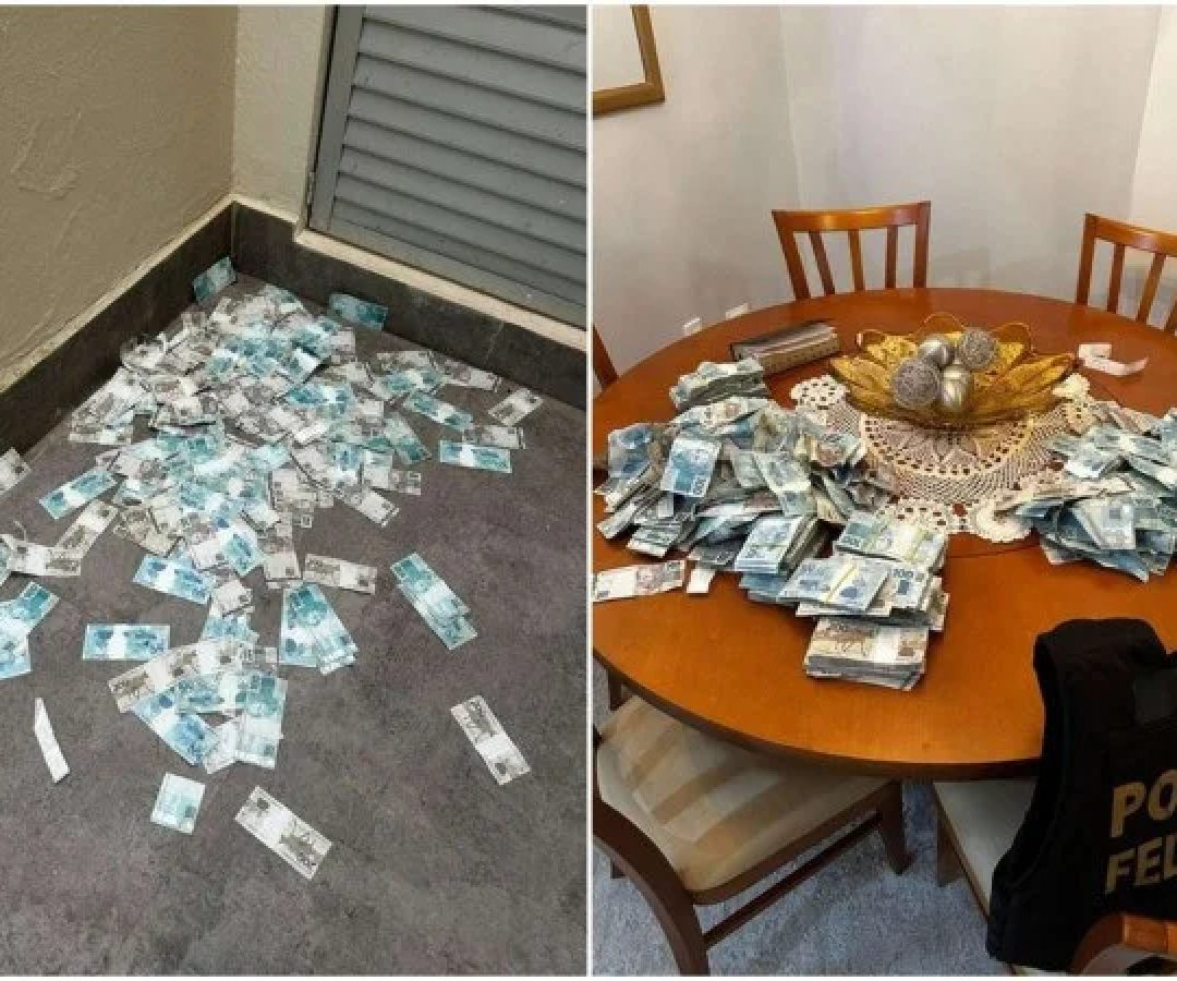 Operação Barco de Papel: PF apreende dinheiro jogado de apartamento em SC -  (crédito: Divulgação/Polícia Federal)