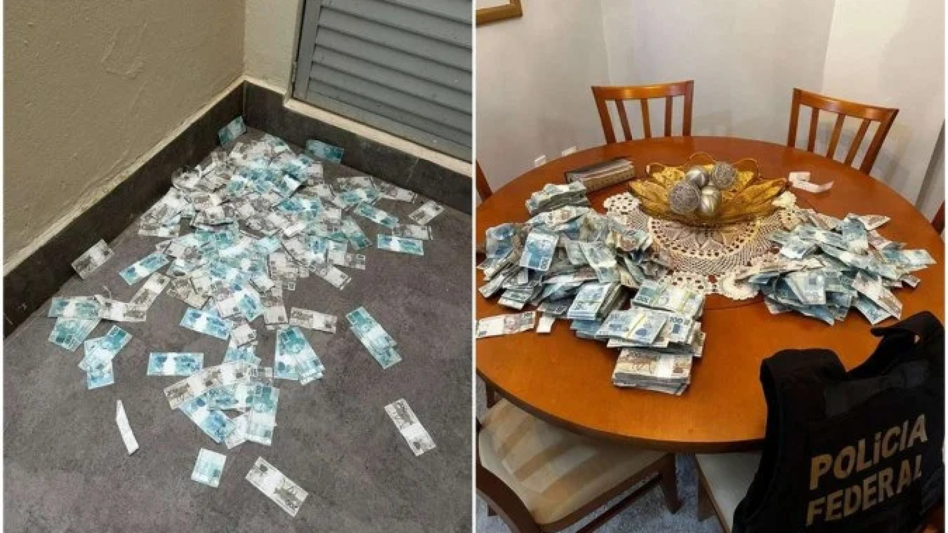 Operação Barco de Papel: PF apreende dinheiro jogado de apartamento em SC -  (crédito: Divulgação/Polícia Federal)