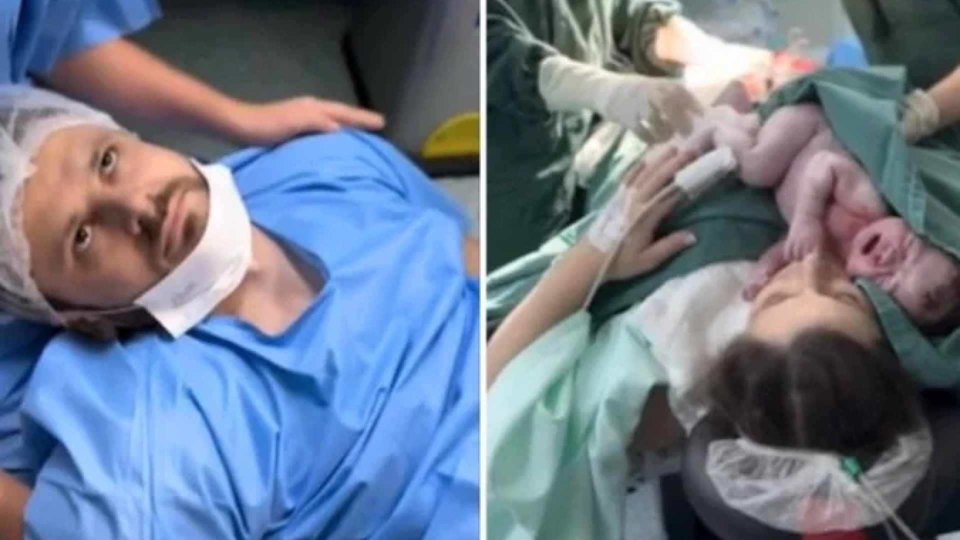Pai desmaia ao ver filha nascer e vídeo viraliza nas redes -  (crédito: Reprodução/Redes sociais )
