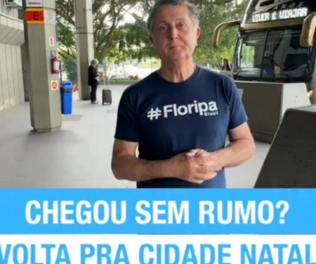 Topázio Neto, prefeito de Florianópolis divulgou um vídeo nas redes sociais em que ele afirma que as pessoas que chegarem a cidade sem emprego, familiar ou local para morar, ganhará uma passagem de volta -  (crédito: Reprodução/redes sociais )
