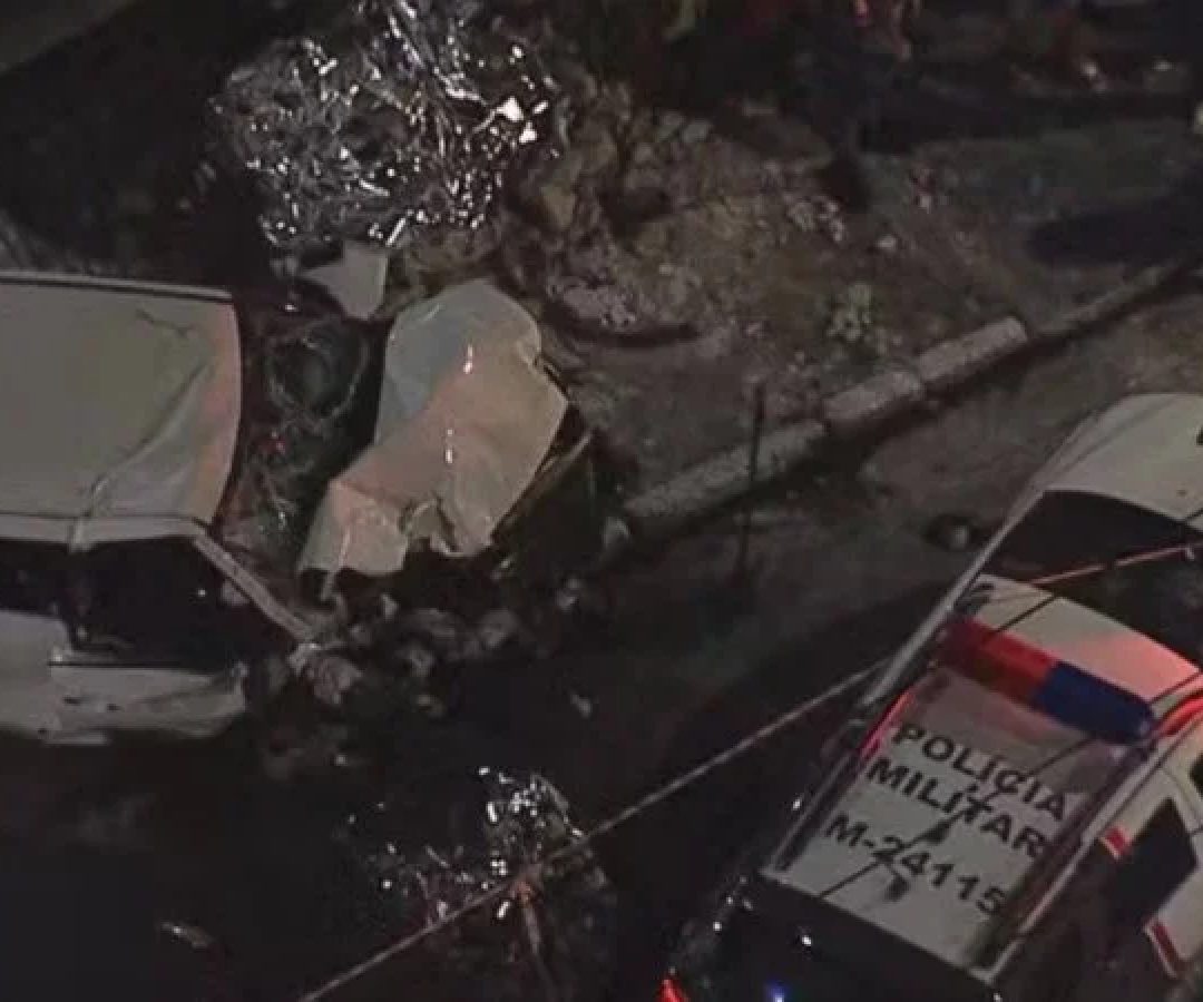 Demóstenes dirigia em alta velocidade. Das quatro crianças, o casal de irmãos foi atingido em cheio -  (crédito: Reprodução de vídeo)