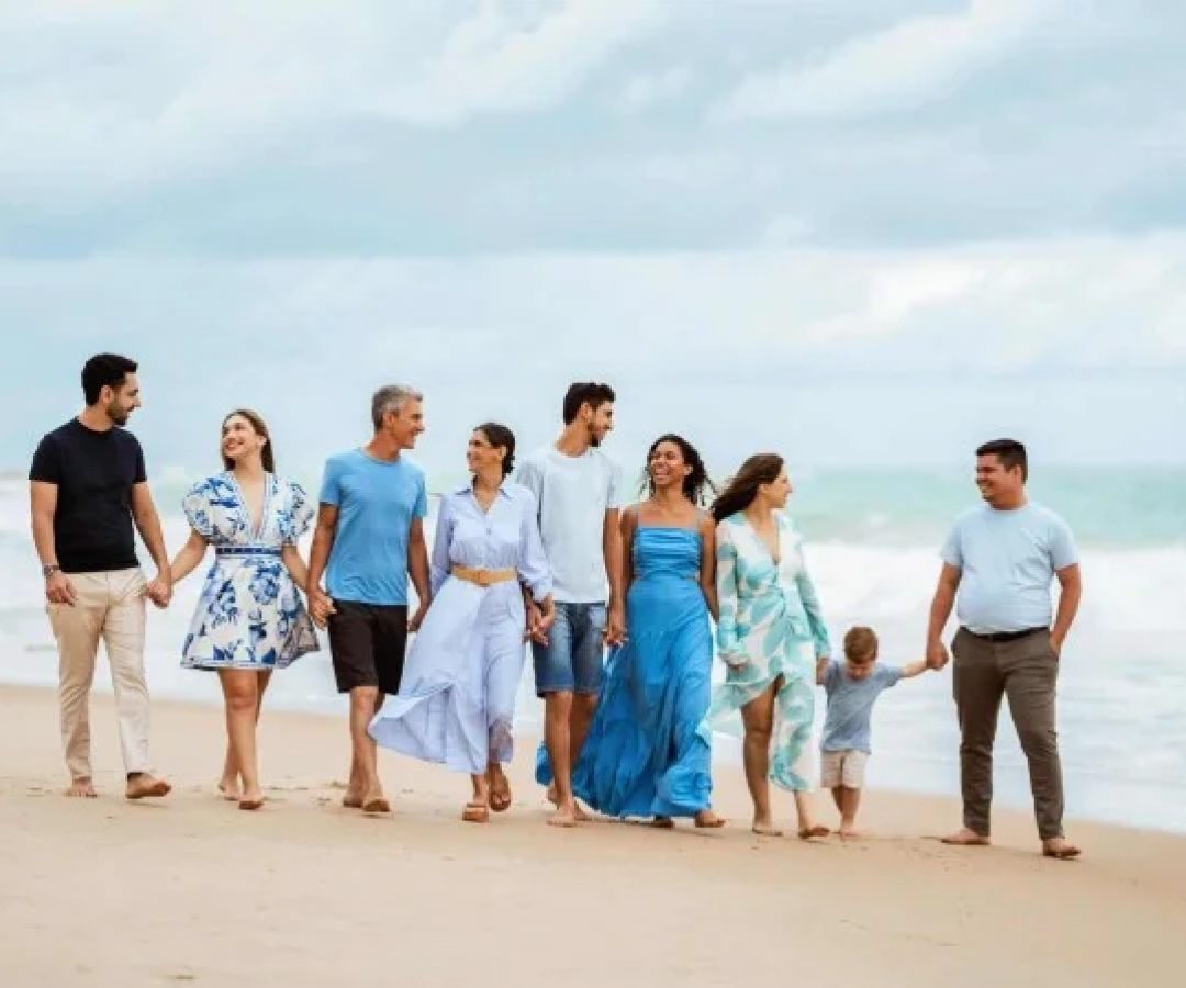 Ensaio na praia eternizou despedida de S&ocirc;nia com filhos e netos -  (crédito: Reprodução / Priscila Letícia)