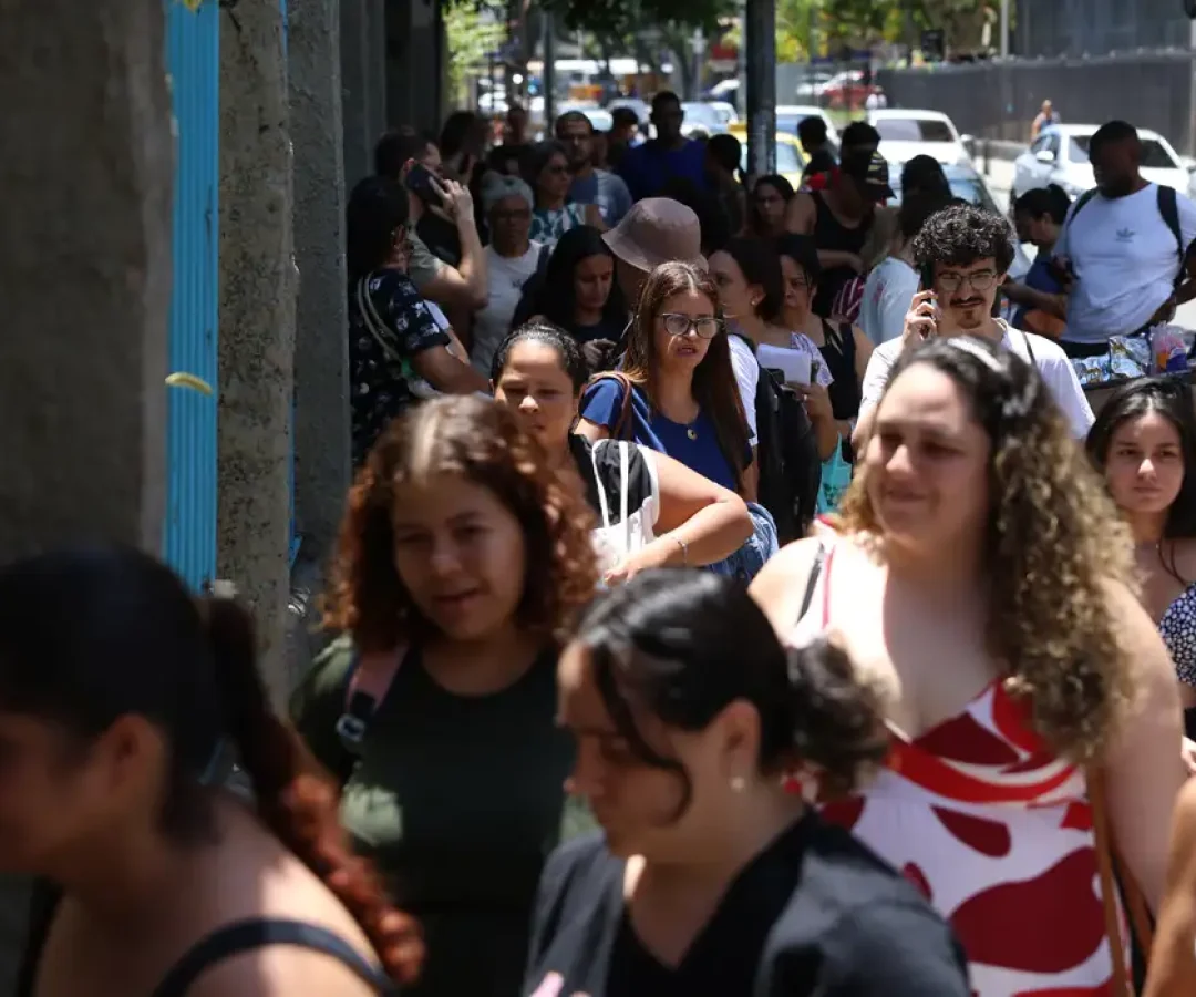 Candidatos durante aplicação da primeira edição da Prova Nacional Docente (PND) -  (crédito: Tomaz Silva/Agência Brasil)