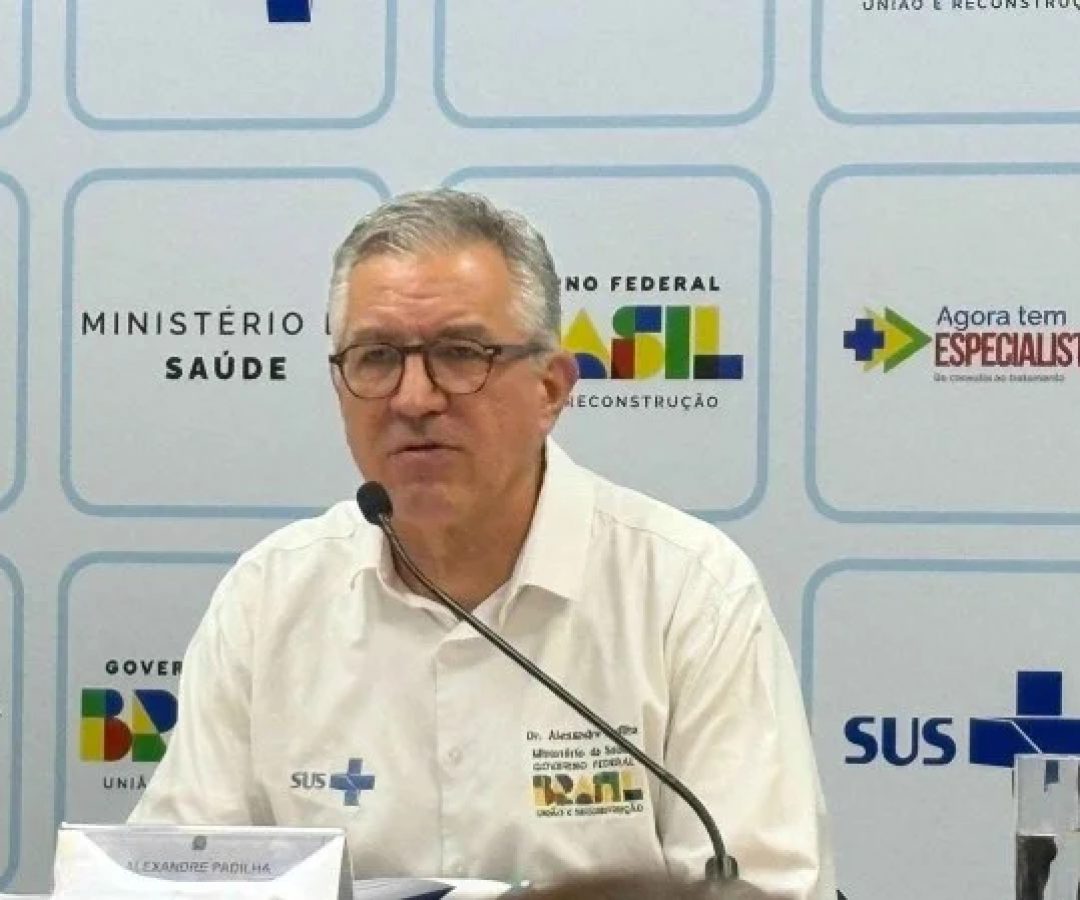Ministro Alexandre Padilha apresenta a Rede Nacional de Hospitais e Servi&ccedil;os Inteligentes do SUS durante coletiva em Bras&iacute;lia -  (crédito: Rafaela Bomfim/CB/DA.Press )
