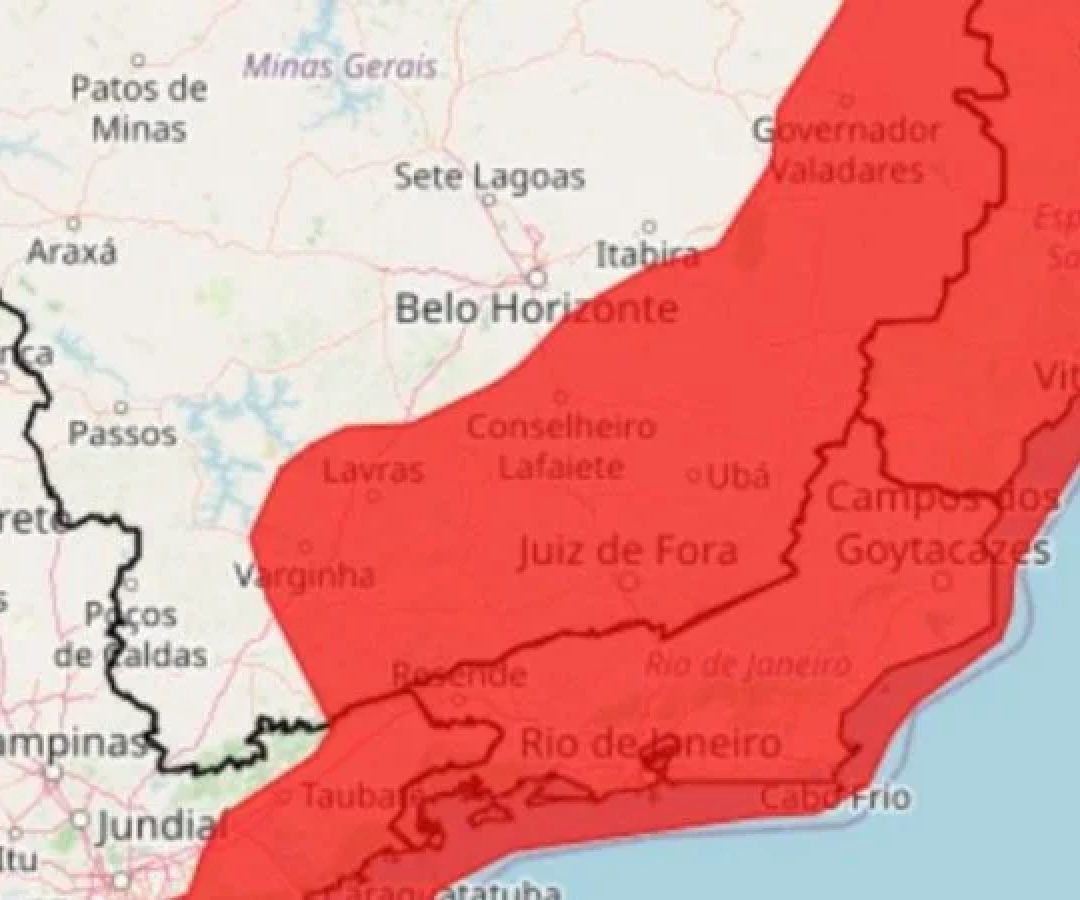 Inmet emitiu aviso de "Grande Perigo" para acumulado de chuva em cidades do Sudeste, do Sul e do Nordeste do pa&iacute;s -  (crédito: Inmet)