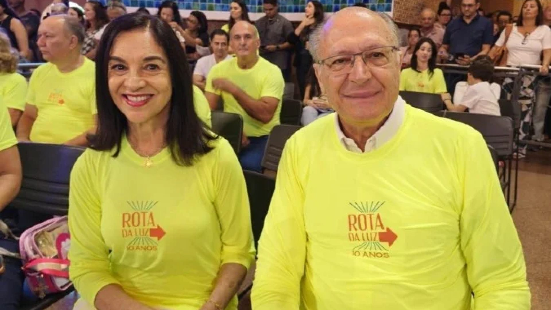 Lu Alckmin participa de missa em celebração pelos 10 anos da Rota da Luz -  (crédito: Ana Paula Cruz/Santuário Nacional Aparecida)