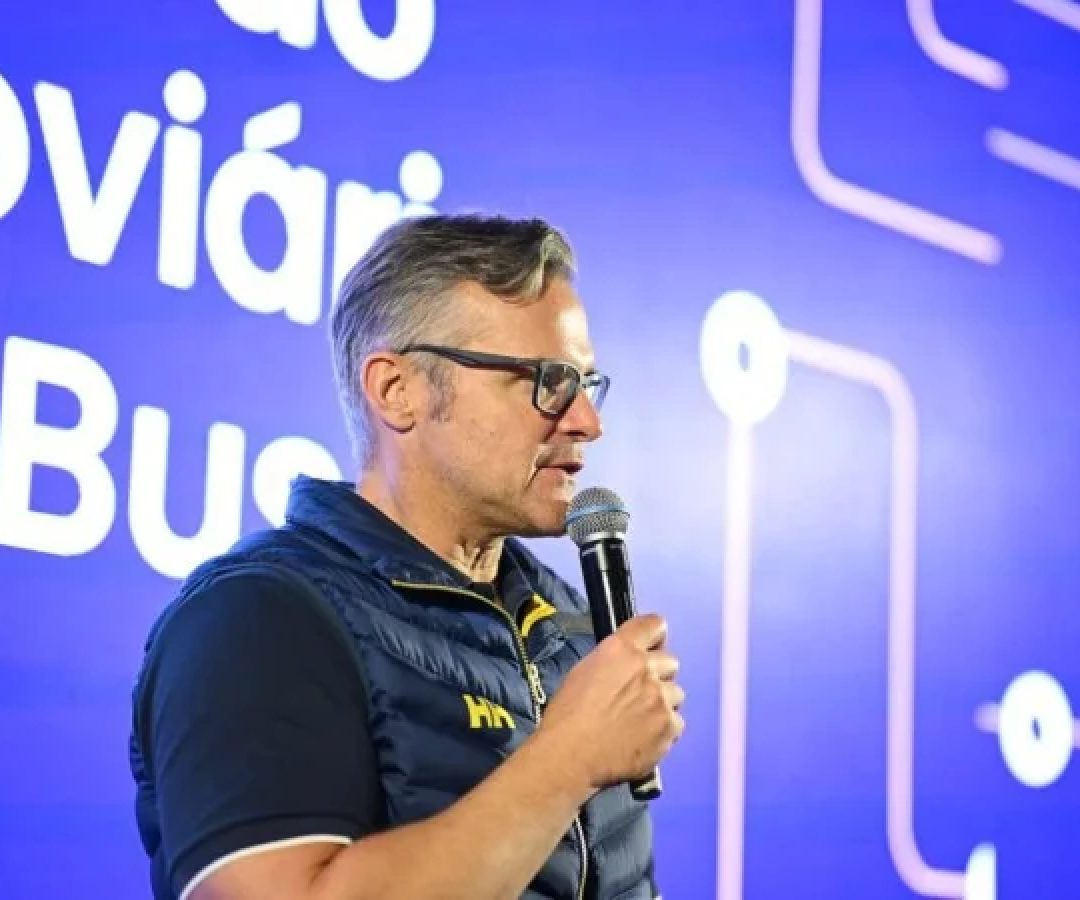 Phillip Klien, CEO da ClickBus, durante evento de lançamento da empresa, nesta quinta-feira (14/5), em São Paulo -  (crédito: Divulga&ccedil;&atilde;o / ClickBus)