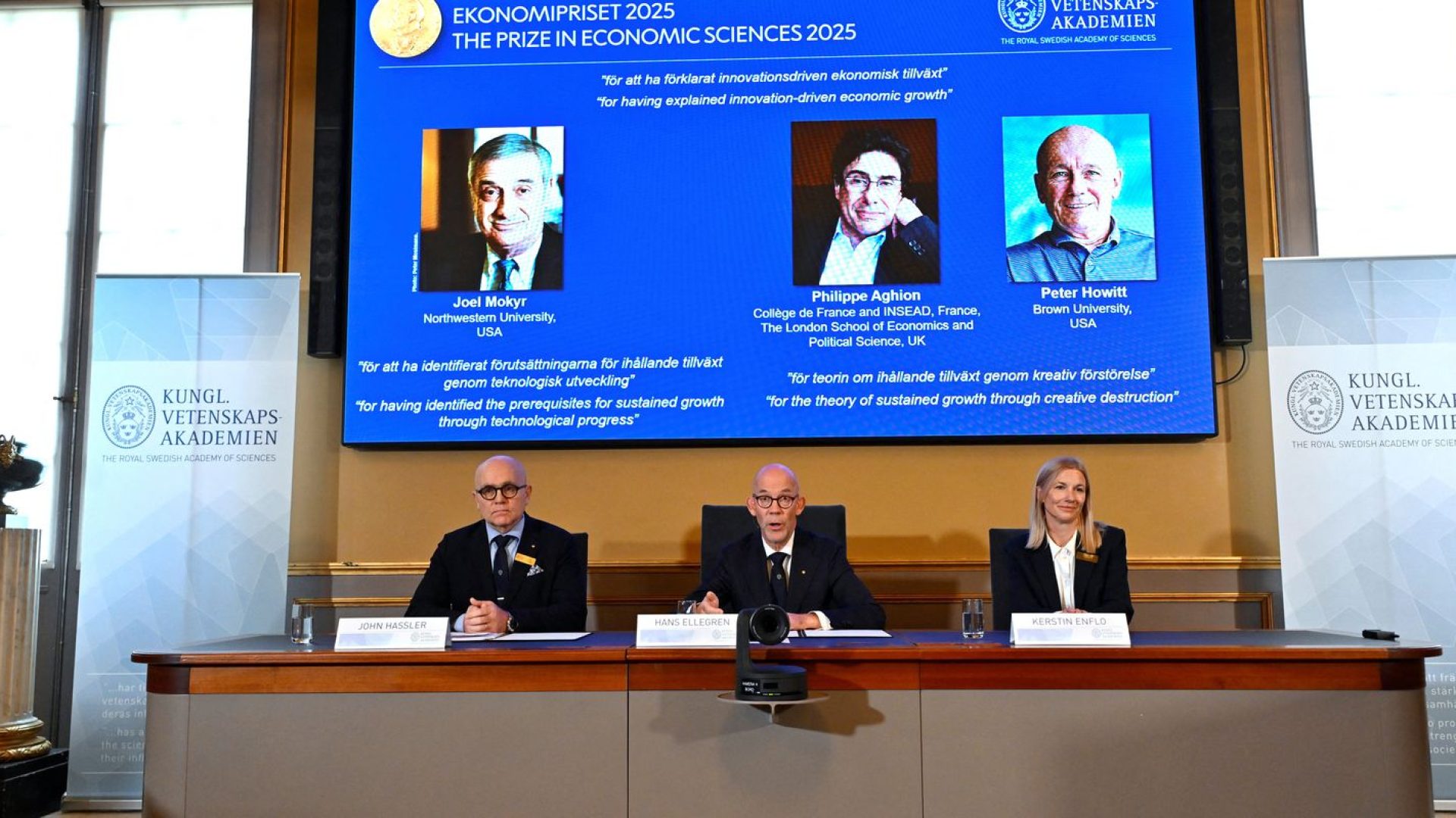 Trio ganha Nobel de Economia de 2025 por trabalho sobre inovação