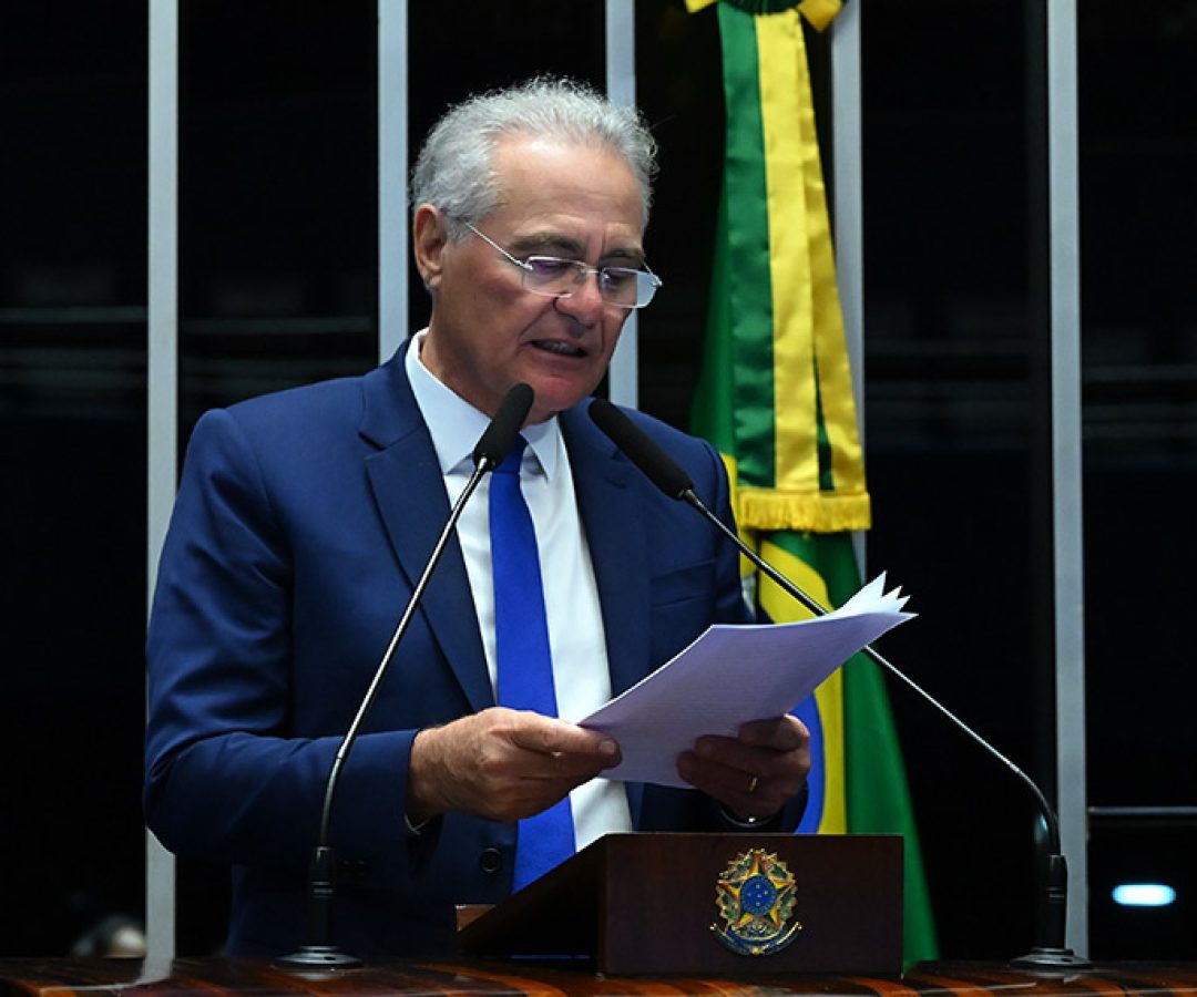 Em discurso, à tribuna, senador Renan Calheiros (MDB-AL).