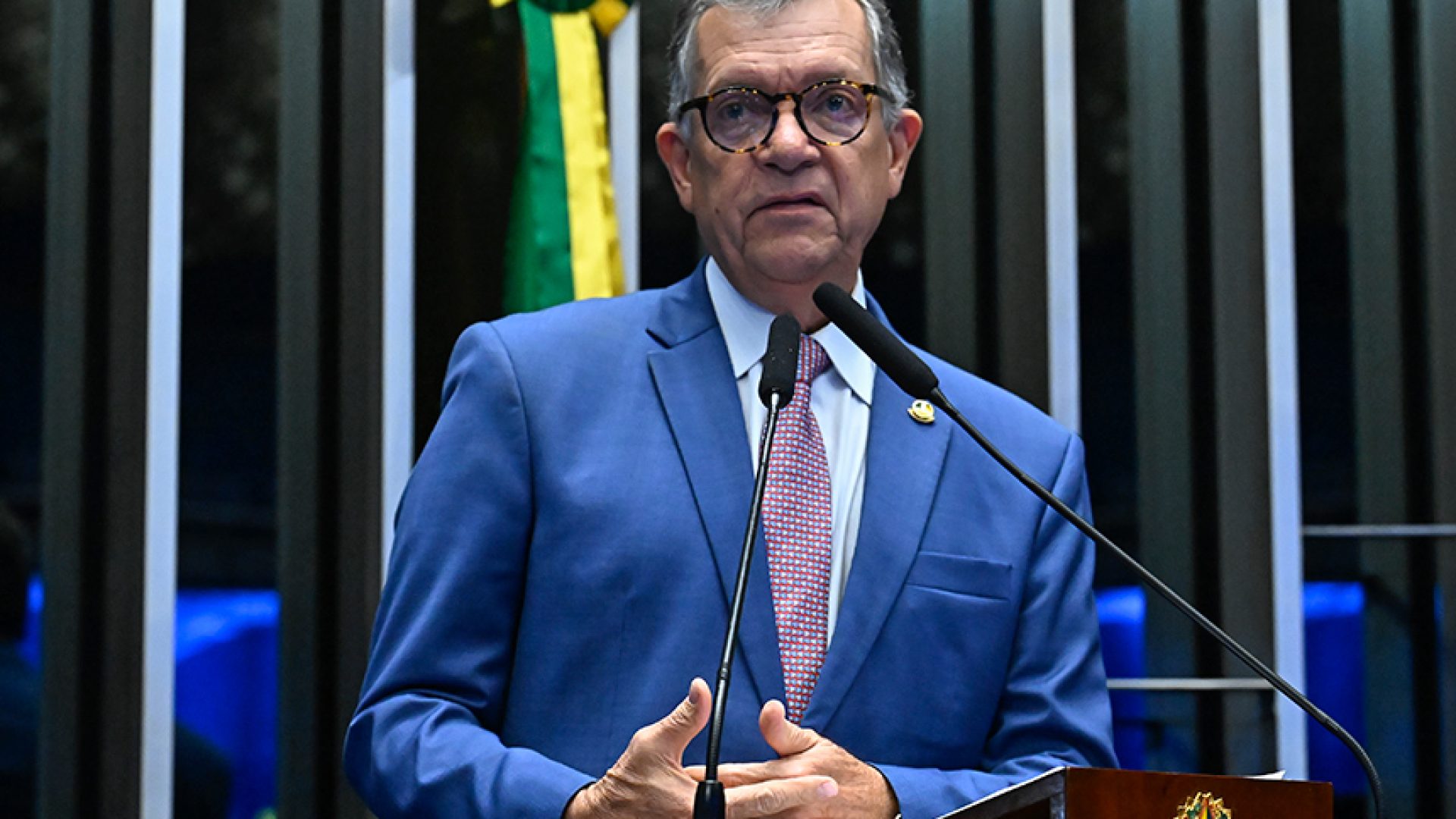 À tribuna, em discurso, senador Laércio Oliveira (PP-SE).
