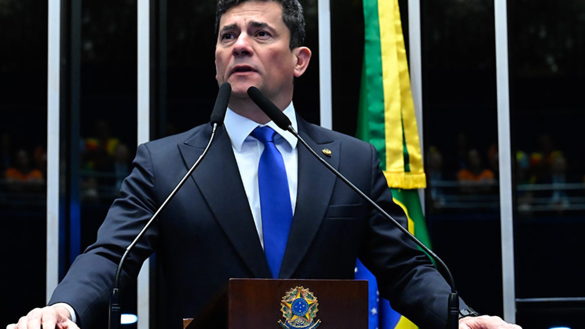 Em discurso, à tribuna, senador Sergio Moro (União-PR).
