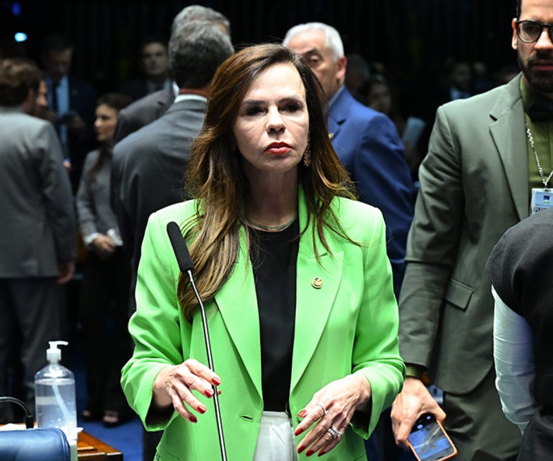 Senadora Professora Dorinha Seabra (União-TO) em pronunciamento à bancada.