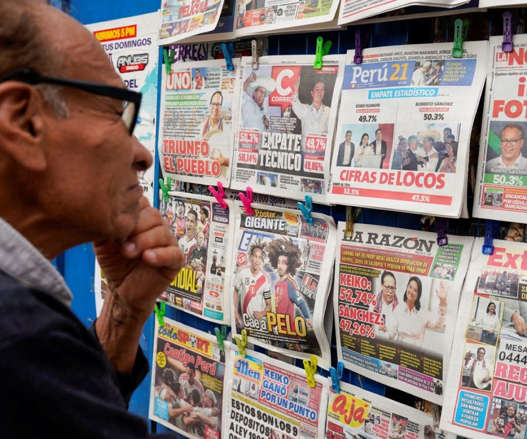 Eleição no Peru: Sanchéz a frente de Fujimori por apenas 19 mil votos
