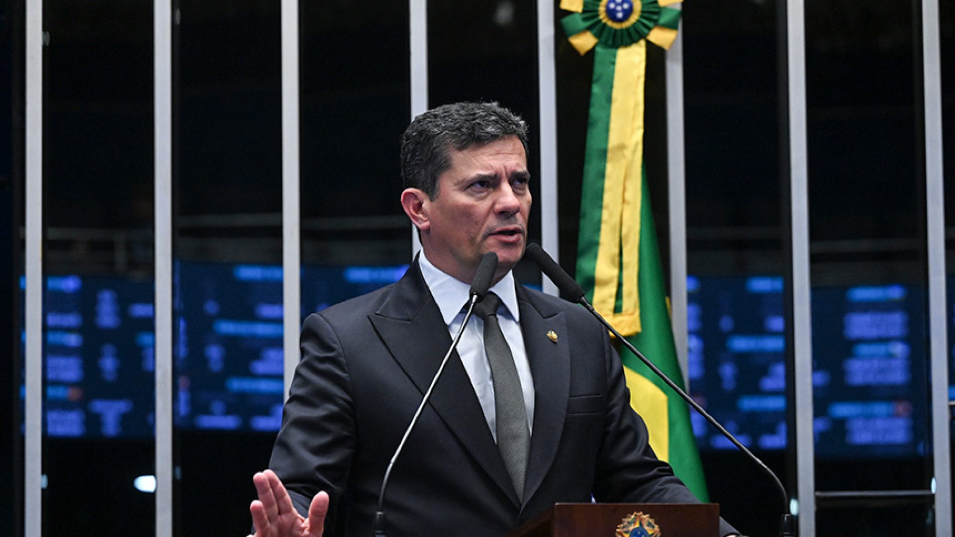 Em discurso, à tribuna, senador Sergio Moro (União-PR).