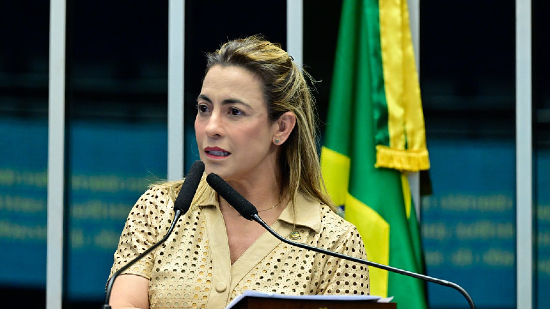 À tribuna, senadora Soraya Thronicke (Podemos-MS).