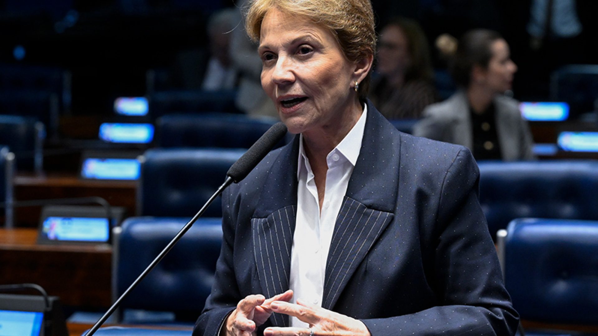 À bancada, em pronunciamento, senadora Tereza Cristina (PP-MS).