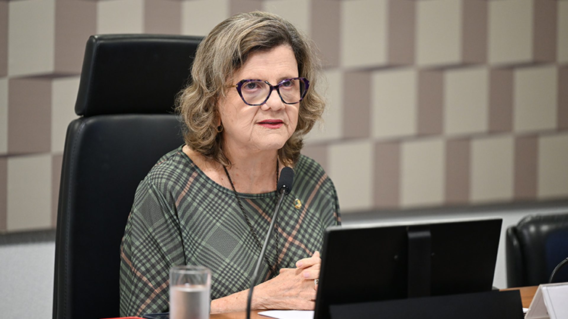 À mesa, presidente da CE, senadora Teresa Leitão (PT-PE), conduz audiência.