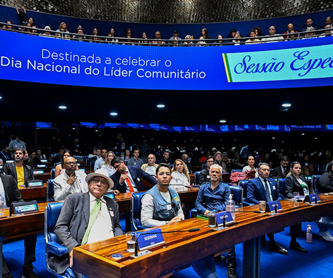 Convidados à bancada acompanham sessão especial.
