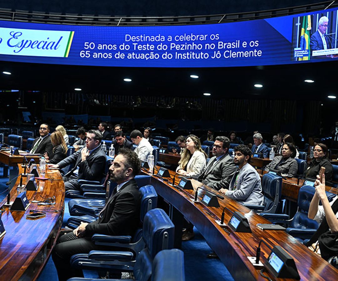 À bancada, convidados acompanham sessão.