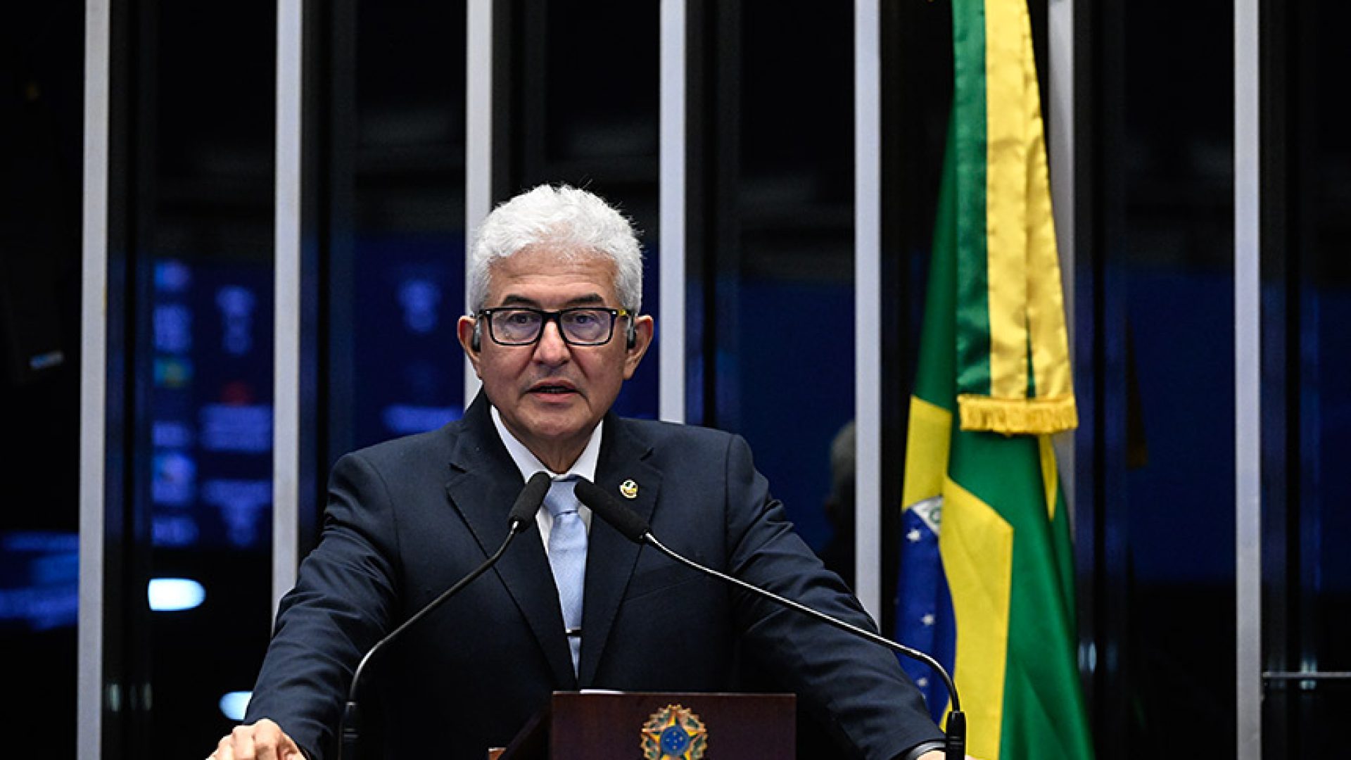 Senador Astronauta Marcos Pontes (PL-SP) em discurso à tribuna.