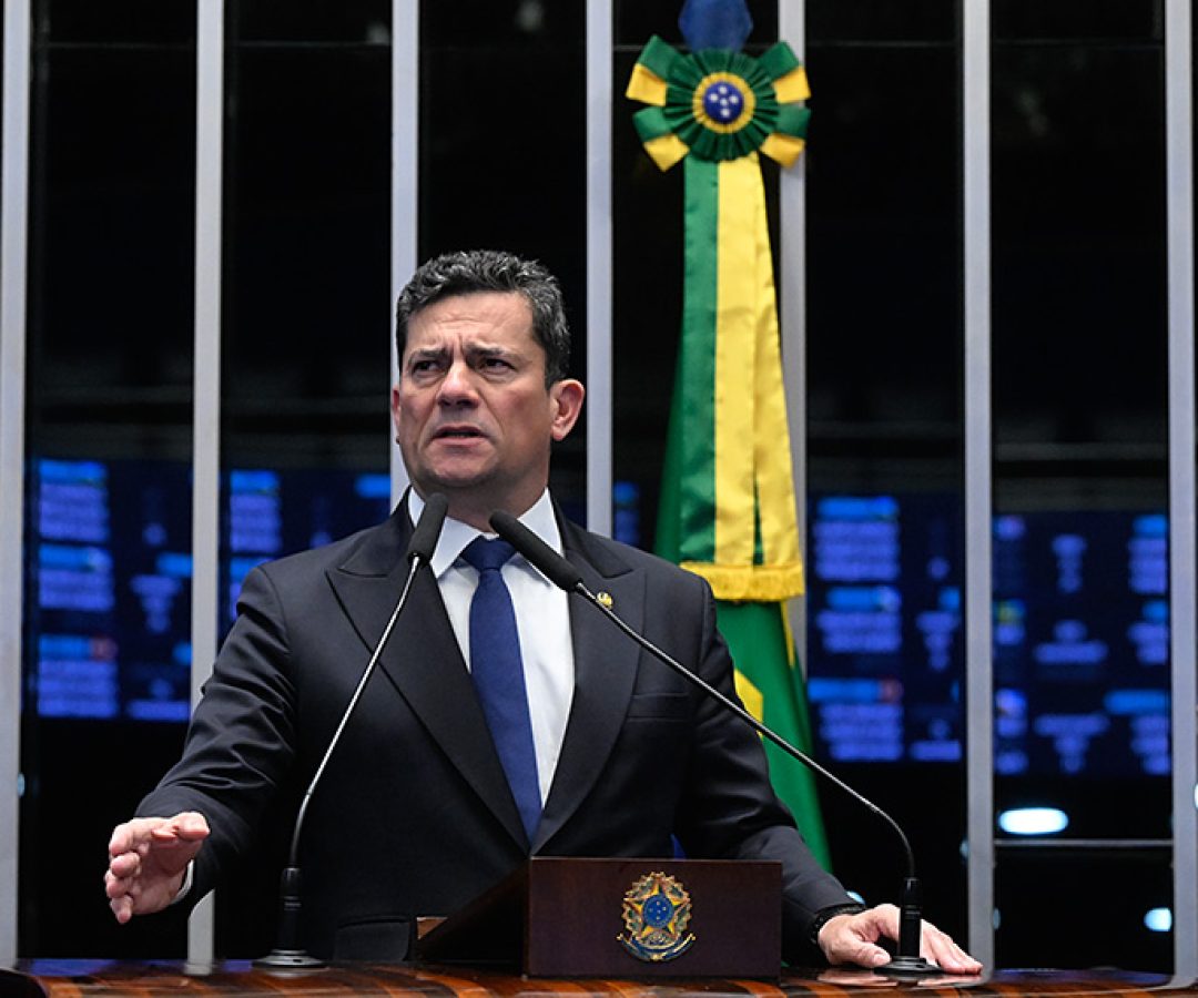 Em discurso, à tribuna, senador Sergio Moro (PL-PR).