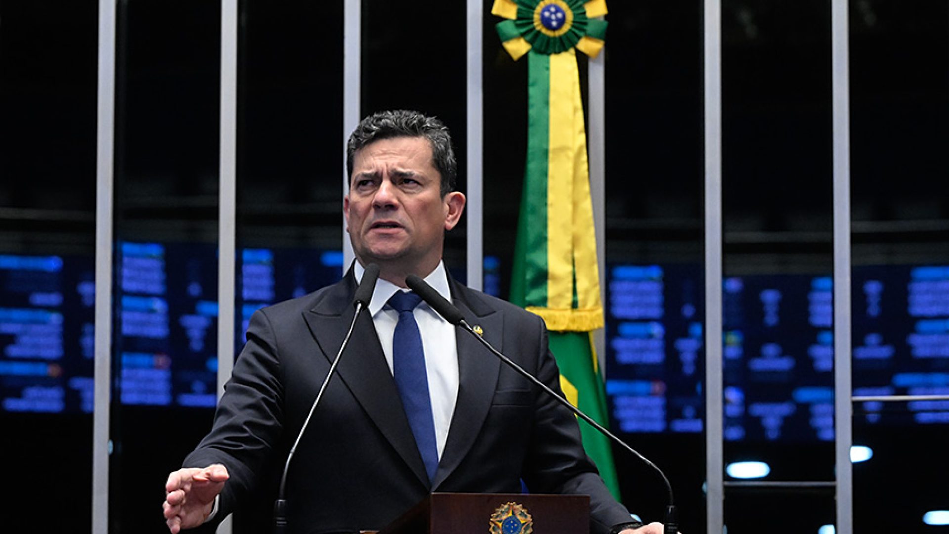 Em discurso, à tribuna, senador Sergio Moro (PL-PR).