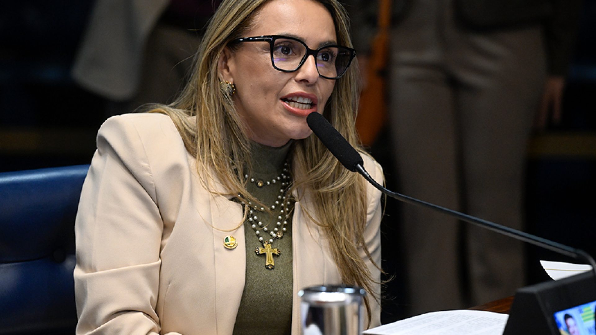 Senadora Roberta Acioly (Republicanos-RR) em pronunciamento à bancada.
