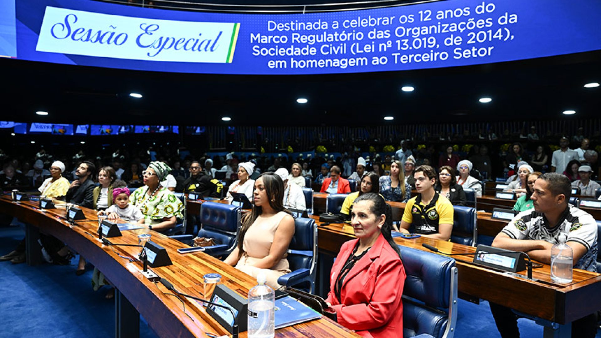 Parlamentares e convidados acompanham a sessão.