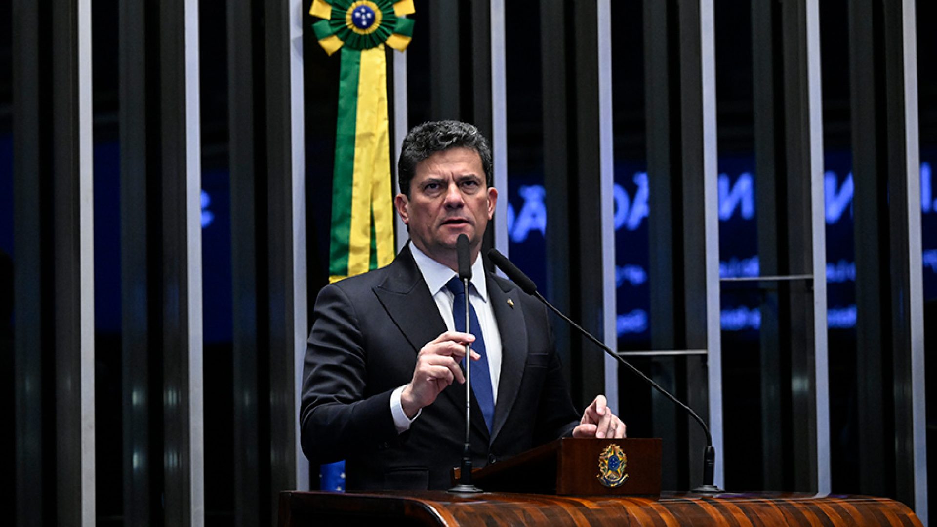 Em discurso, à tribuna, senador Sergio Moro (PL-PR).