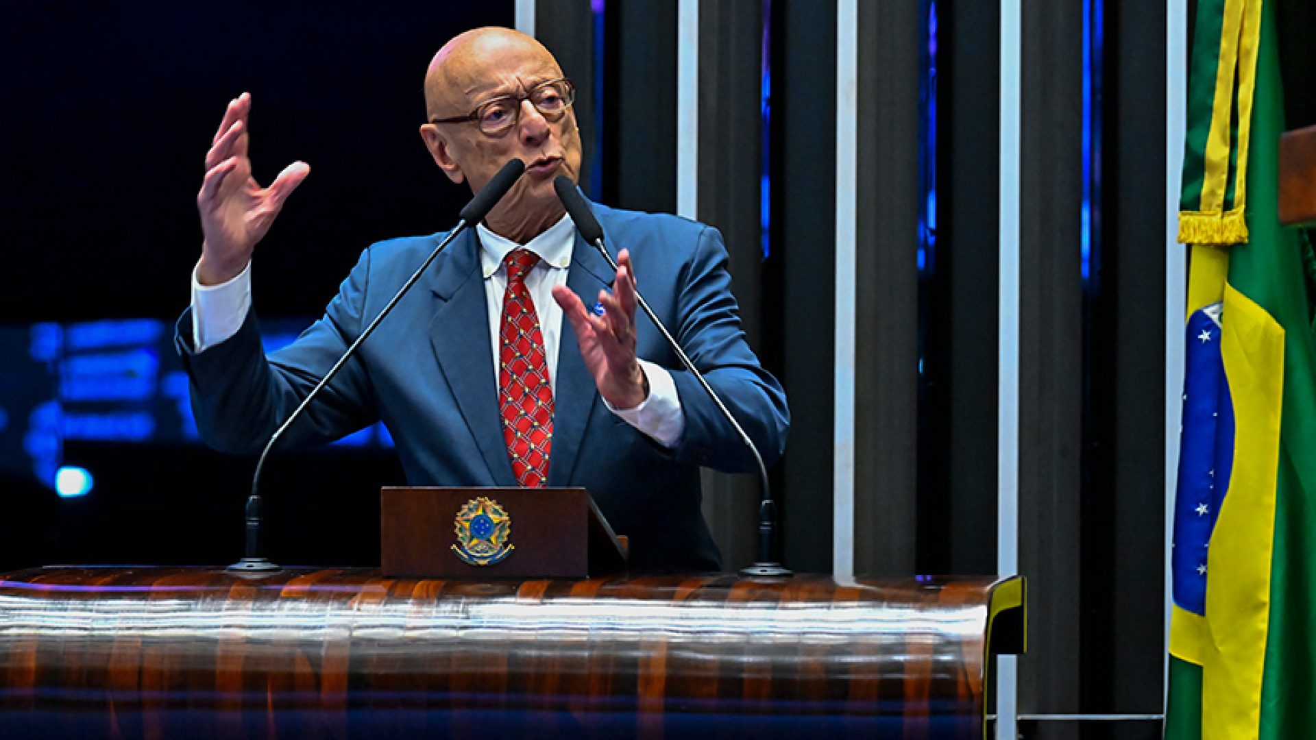 Senador Esperidião Amin (PP-SC) em discurso à tribuna.